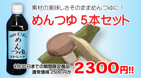 めんつゆ5本セット